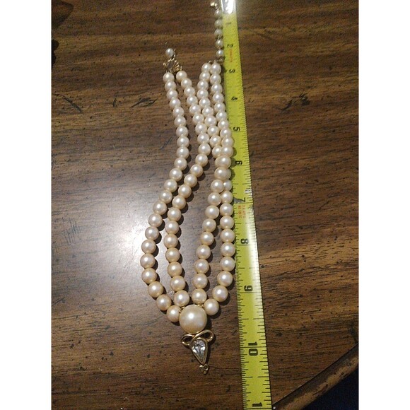 Richelieu Elegant Swarovski Rhinestone & Faux Pearl Signed Vintage Chocker - Picture 7 of 7